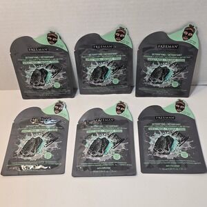 Freeman Feeling Beautiful Detoxifying Charcoal + Sea Salt Sheet Lot‎ Of 6